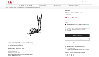 Bicicleta elíptica ZK200 BH Fitness por solo 149,70€