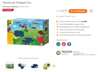 SES Tennis en Frisbee Fun voor €11,99 bij Lobbes