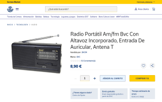Radio portátil AM/FM BVC con altavoz por 8,90€