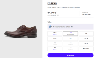 Zapatos para Hombre Clarks Craft Arlo Lace por 54€