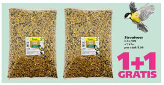 1+1 gratis op Ranzijn strooivoer zak 5kg bij Ranzijn