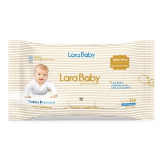 Lenço Umedecido para Bebês da Lara Baby Com 100 unidades - R$ 5,99