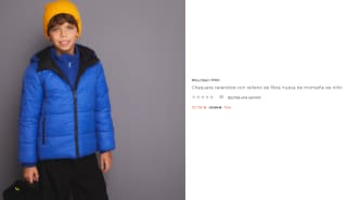 Chaqueta reversible con relleno de fibra hueca de montaña de niño Mountain Pro por 10.79€