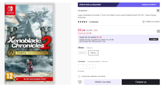 Juego Xenoblade Chronicles 2: Torna The Golden Country Nintendo Switch por 33.14€ (Cuenta Nueva 21.14€)