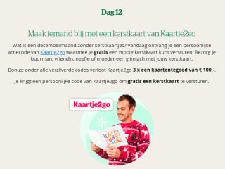 Gratis (kerst) kaartje versturen via de ACSI Adventskalender bij Kaartje2go