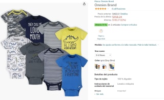 8 Bodies de Bebé desde $358 en Amazon
