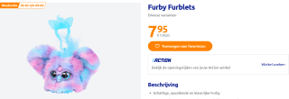 Furby Furblets in 5 verschillende varianten voor €7,95 bij de Action