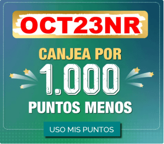 Código TRAVEL CLUB 1000 puntos menos en canje de regalos