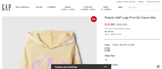 Polerón Gap Logo Print Sin Cierre Niña por $19.990