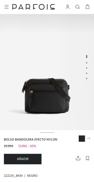 Bolso Bandolera efecto nylon por 12,99€.