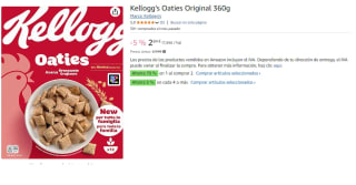 4 Paquetes de Kellogg's Oaties Original 360g por 6.57€