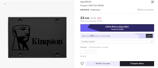Disco Duro Kingston A400 SSD 480GB por 18.83€