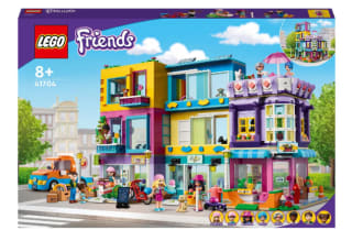 LEGO Edificio de la Calle Principal, Casa de Muñecas Modulable con frutería, peluquería y 7 Mini Figuras por 75€