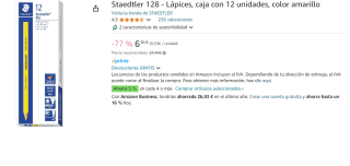 Lapices fluorescente Staedtler triangular top star amarillo caja de 12 unidades por 6.36€