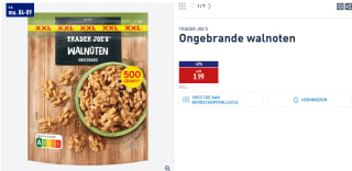 500 gram Ongebrande walnoten voor €3,99 bij de Aldi