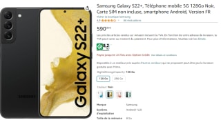 Samsung Galaxy S22+ 5G de 128 Go à 590€