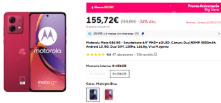 Motorola Moto G84 5G de 8GB/256GB por 155,72€