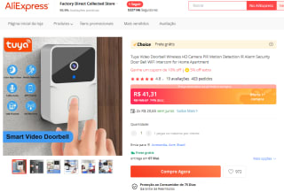 Campainha Smart com Vídeo da Tuya - R$ 41,31