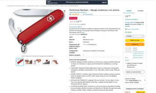 Navaja Victorinox Bantam multiusos con pinzas por 11,50€
