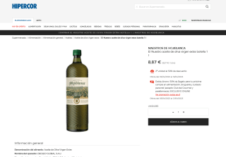 Aceite de oliva virgen extra MAESTROS DE HOJIBLANCA 1L por 8,87€ y 2ª unidad 50% descuento