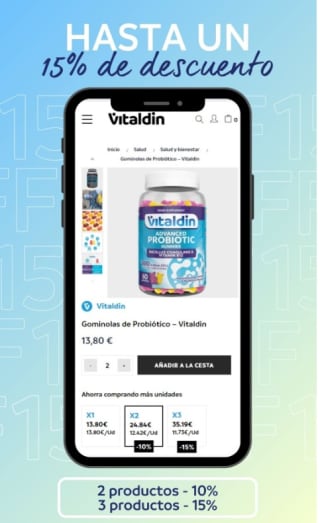 Descuentos de -15% y -10% en Vitaldin