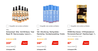 Tot 50% korting op Syoss, Taft, Gliss, Got2B en Fa bij Bol