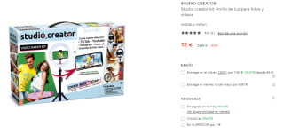 Aro de luz + Soporte - Studio Creator Video Maker Kit, Para niños, Con Pantalla croma por 12€