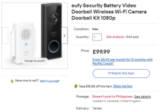 Buy eBay's refurbished Eufy security camera door bell as low as £59.50