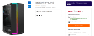 Ordenador Neo-PC Pro Elite Intel Core i7-11700K/32GB/1TB + 480GB SSD por 851.21€