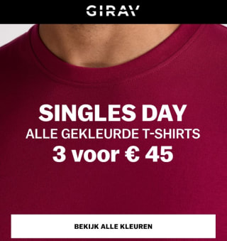 3 voor €45 op alle gekleurde T-shirts bij Girav