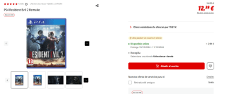 Videojuegos Resident Evil Remake 2 o 3 PS4 por 12,35€