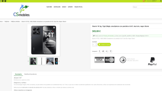 Xiaomi 14T 5G 12GB 256GB con pantalla AI 6.67 Dual Sim Negro Titanio por 365€