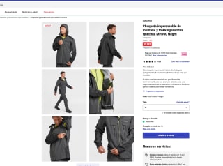 Chaqueta impermeable de montaña y trekking Hombre Quechua MH900 por solo 59,99€