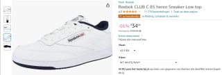 Reebok CLUB C 85 heren sneakers voor €34 via Amazon NL