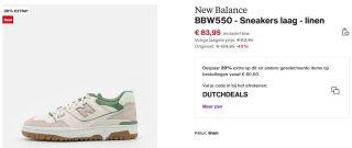 New Balance BBW550 linen sneakers voor €67,16 bij Zalando