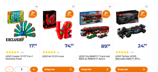 Alle lego bouwsets de 2e halve prijs bij Trekpleister