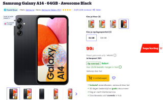 Samsung Galaxy A14 64GB voor €99 bij Bol