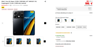 Móvil Poco X6, 512GB, 12GB RAM, 6.67" AMOLED 1.5K por 199€