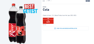 Cola Classic of zero. 1.5 l. voor €0,79 bij de Aldi
