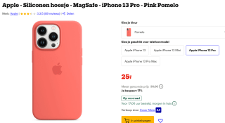 Apple - Siliconen hoesje - MagSafe - iPhone 13 Pro - Pink Pomelo voor €25 bij Bol
