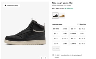 Nike Herren Sneaker mid Court Vision Mid Winter voor €62,99 in de Nike store