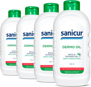 4x Sanicur Bad en Douchegel Dermo Oil 1000 ml voor €7,78 bij Bol.com
