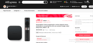 Lecteur multimédia Xiaomi Mi Box S (2nd Gen) - 4K HDR à 46,22€