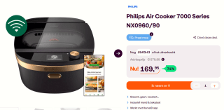 Philips series 7000 NX0960/90 - Air Cooker - Zwart/Koper voor €169,95 bij Ibood
