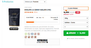 50% de descuento en Proteínas HSN