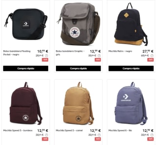 Oferta hasta 70% descuento en ropa y calzado Converse