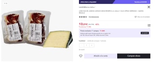 Lonchas de Jamon Curado Gran Reserva La Jaula 1 kg + Queso de Regalo por 7.81€