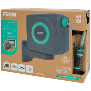 Ferm Slanghaspel 15 meter Automatisch oprolbaar voor €29,95 bij de Action