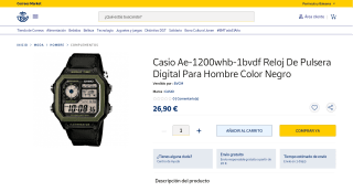 Casio Ae-1200whb-1bvdf Reloj De Pulsera Digital por 26,90€