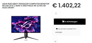 ASUS ROG Swift OLED PG32UCDP 31.5" 4K UHD gaming monitor voor €1.402,22 bij Caps